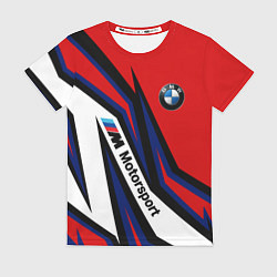 Футболка женская БМВ МОТОСПОРТ BMW MOTOSPORT, цвет: 3D-принт