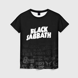 Футболка женская Black Sabbath логотипы рок групп, цвет: 3D-принт