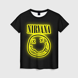 Футболка женская NIRVANA неон, цвет: 3D-принт