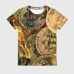 Футболка женская Биткойны, цвет: 3D-принт