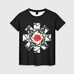 Футболка женская RHCP Logo Red Rose, цвет: 3D-принт