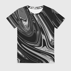 Футболка женская Черно-белый мрамор, цвет: 3D-принт