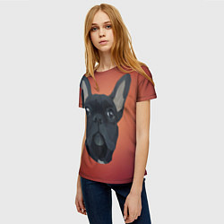 Футболка женская Французский бульдог пиксельный, цвет: 3D-принт — фото 2