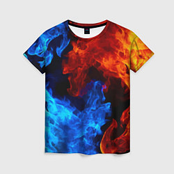 Женская футболка Огонь - Вода Инь - Янь