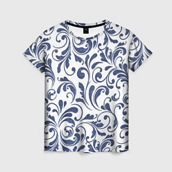 Женская футболка Гжелевый рисунок