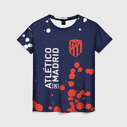 Футболка женская ATLETICO MADRID Брызги, цвет: 3D-принт