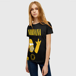 Футболка женская NIRVANA ГОМЕР СИМПСОН, SIMPSONS, цвет: 3D-принт — фото 2