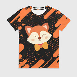 Футболка женская ЛИСА - В ГАЛСТУКЕ Линии, цвет: 3D-принт