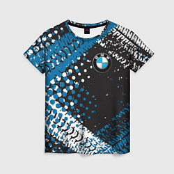 Футболка женская Bmw след шин, цвет: 3D-принт