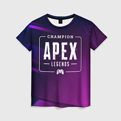 Футболка женская Apex Legends Gaming Champion: рамка с лого и джойс, цвет: 3D-принт