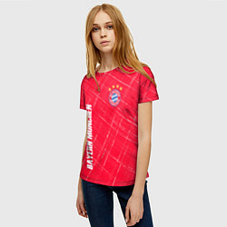 Футболка женская Bayern munchen Абстрактно выцарапанный фон, цвет: 3D-принт — фото 2