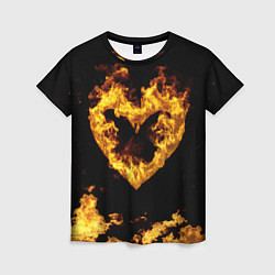 Футболка женская Fire Heart, цвет: 3D-принт