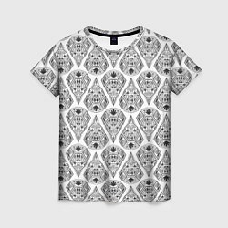 Женская футболка Черно-белый геометрический узор Арт деко