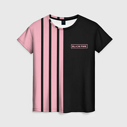 Футболка женская BLACKPINK HALF BLACK-PINK MINI LOGO, цвет: 3D-принт