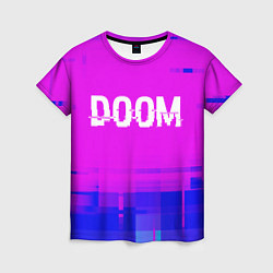 Женская футболка Doom Glitch Text Effect