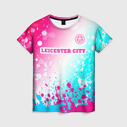 Футболка женская Leicester City Neon Gradient, цвет: 3D-принт