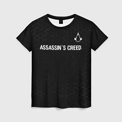 Женская футболка Assassins Creed Glitch на темном фоне