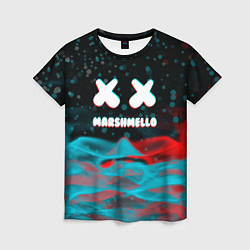 Футболка женская Marshmello logo крапинки, цвет: 3D-принт