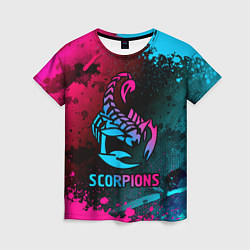 Футболка женская Scorpions Neon Gradient, цвет: 3D-принт