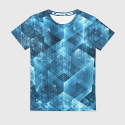 Футболка женская GLASS CUBES, цвет: 3D-принт