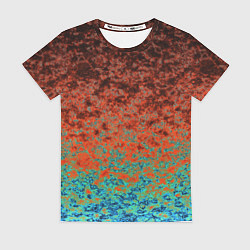Футболка женская Turquoise brown abstract marble pattern, цвет: 3D-принт