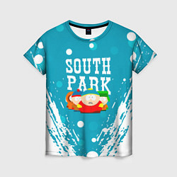 Футболка женская Южный Парк - на голубом фоне, цвет: 3D-принт