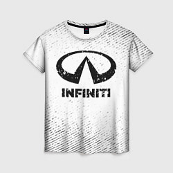 Женская футболка Infiniti с потертостями на светлом фоне