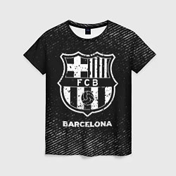 Футболка женская Barcelona с потертостями на темном фоне, цвет: 3D-принт