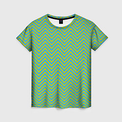 Футболка женская Зеленые зигзаги, цвет: 3D-принт