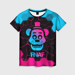 Футболка женская FNAF мишка - neon gradient, цвет: 3D-принт