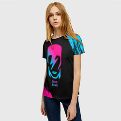 Футболка женская David Bowie - neon gradient, цвет: 3D-принт — фото 2