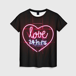 Женская футболка Неоновая любовь 24 часа