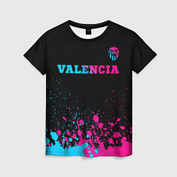 Футболка женская Valencia - neon gradient: символ сверху, цвет: 3D-принт