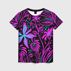 Футболка женская Purple flowers pattern, цвет: 3D-принт