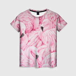 Футболка женская Pink Flamingos, цвет: 3D-принт