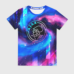 Женская футболка Ajax неоновый космос