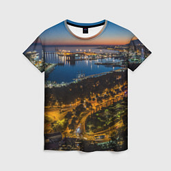 Женская футболка Ночной город с высоты