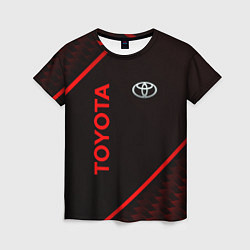 Футболка женская Toyota Красная абстракция, цвет: 3D-принт