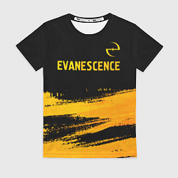 Футболка женская Evanescence - gold gradient: символ сверху, цвет: 3D-принт