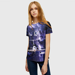 Футболка женская Ту-154 Ночные полет, цвет: 3D-принт — фото 2
