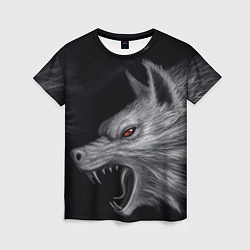 Футболка женская Агрессивный волк, цвет: 3D-принт