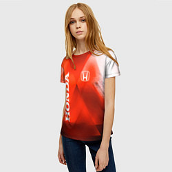 Футболка женская Honda - красная абстракция, цвет: 3D-принт — фото 2