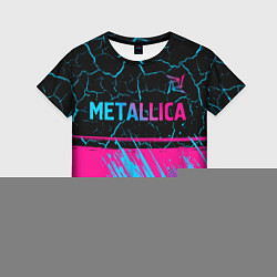 Футболка женская Metallica - neon gradient: символ сверху, цвет: 3D-принт