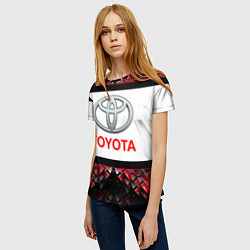 Футболка женская Toyota - абстракция - лого, цвет: 3D-принт — фото 2