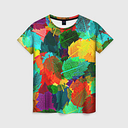 Футболка женская Colored leaves, цвет: 3D-принт