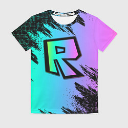 Футболка женская Roblox neon logo, цвет: 3D-принт
