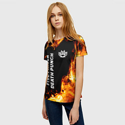 Футболка женская Five Finger Death Punch и пылающий огонь, цвет: 3D-принт — фото 2