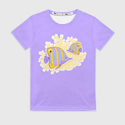 Женская футболка Экзотические рыбки Бабочка