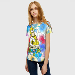 Футболка женская Гомер Симпсон - Just do it, цвет: 3D-принт — фото 2