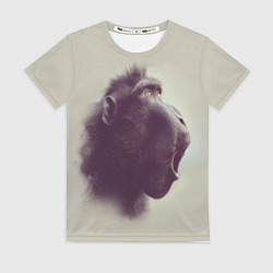 Футболка женская Удивленная обезьяна, цвет: 3D-принт